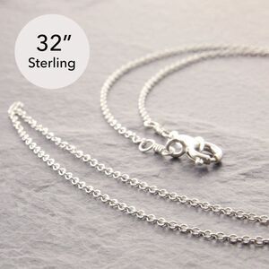 32" Dainty Sterling Silver Necklace (#1-4960-1sd-sp) by Megu's Attic